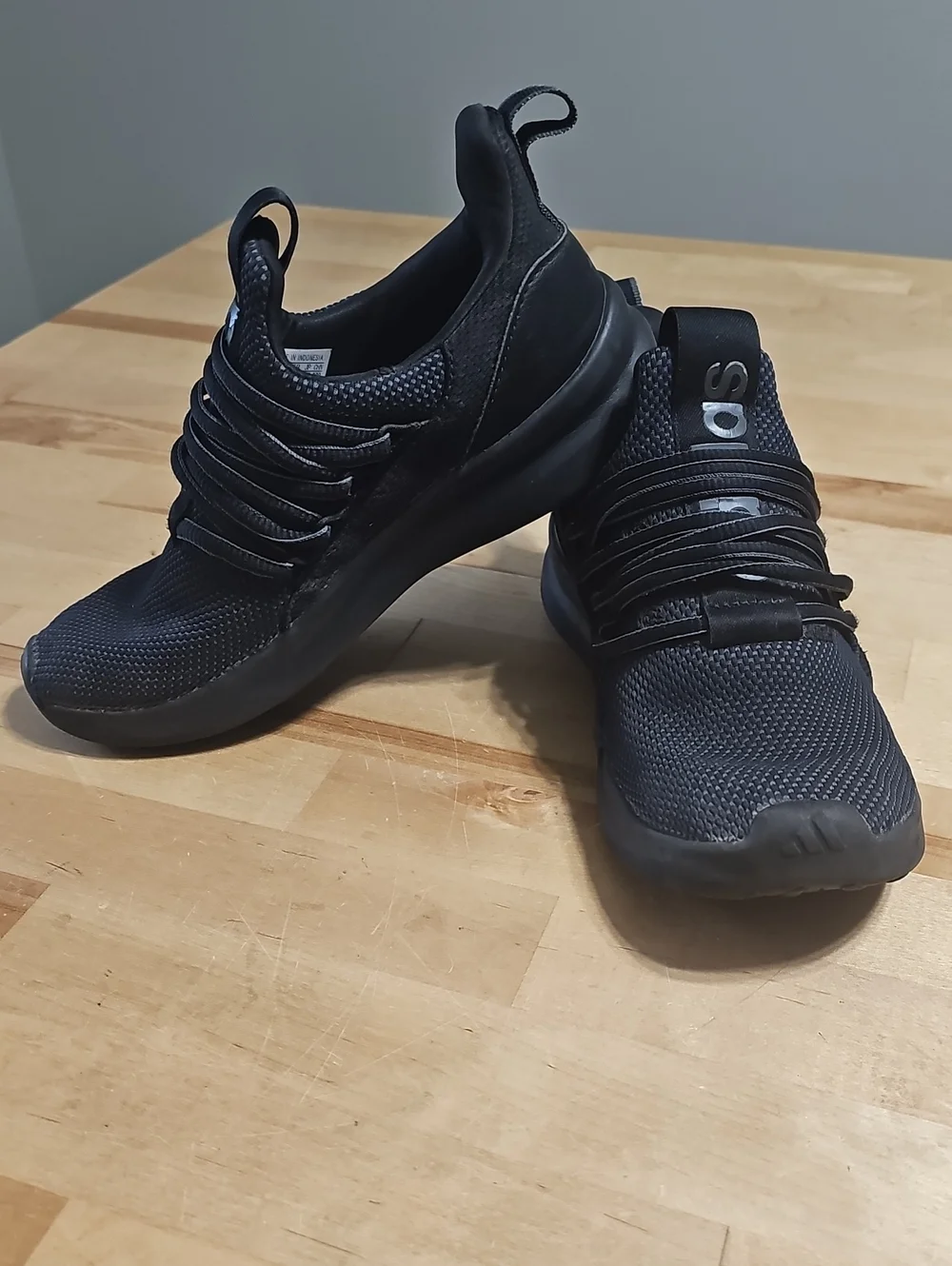 👟 adidas Lite Racer Adapt 7.0 K Black Grey Slip On Sneakers Kids Size 4